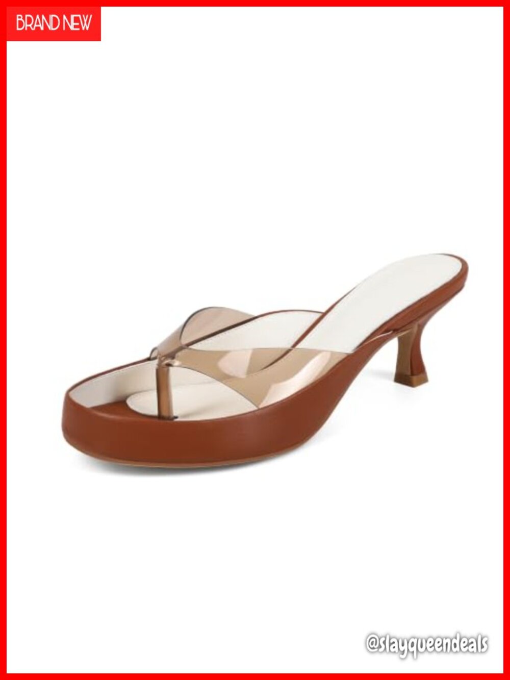 Clear Jelly Kitten Heel Thong Sandals Open Toe Flip Flops Women